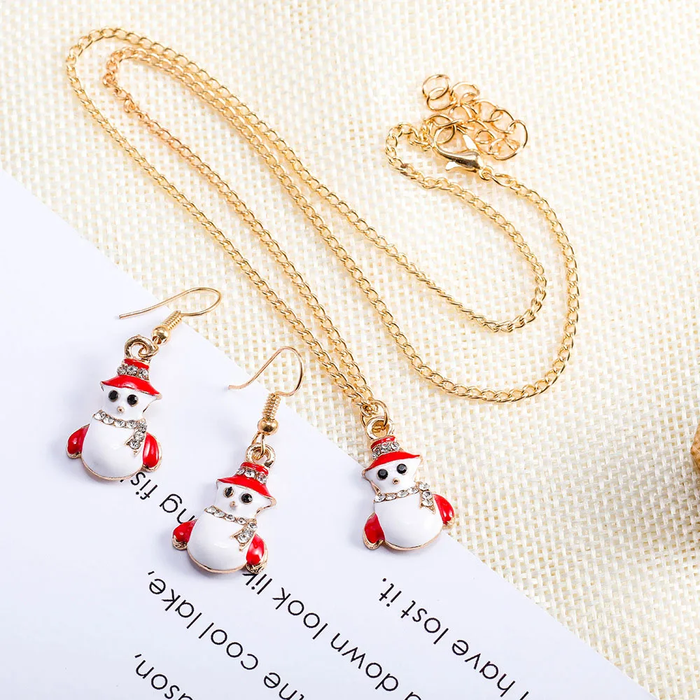 Милые рождественские серьги ювелирные изделия красочная эмаль снеговик кулон