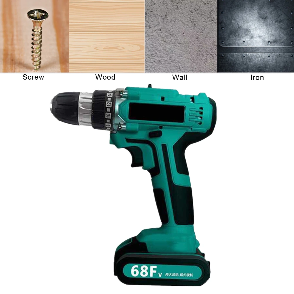 

20/21V Dual Speed Cordless Drill Driver Kit with Rechargeable Lithium-Ion Battery for Walls Wood Hammer Impact Drill Screwdriver