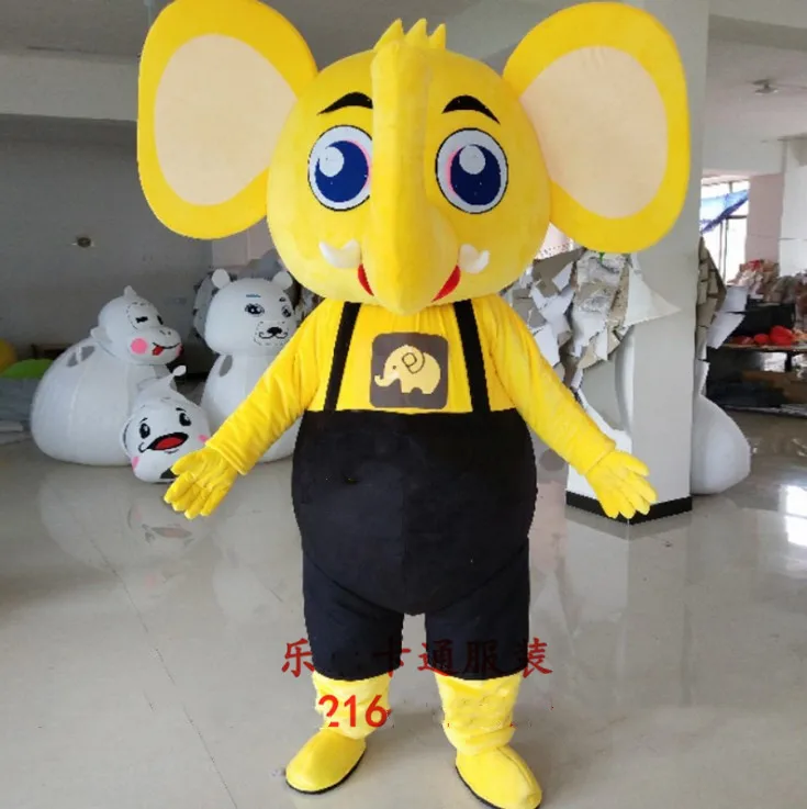 

Lovely Elephant Mascot Costume Mascotte Elephould Like Elephish with Jumpsuits Halloween Fancy Party Outfits Advertising Suits
