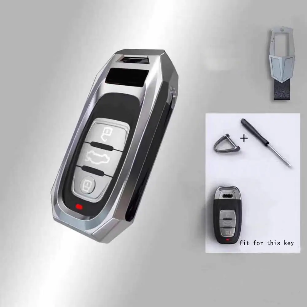 Silver A Чехол для автомобильных ключей для Audi A4, новинка, A4L, A5, A6L, QT, S5, S7, Q7, TTS, авто защита, аксессуары для ключей - Название цвета: Silver A