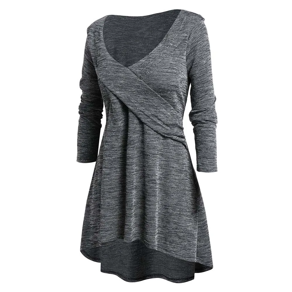 ROSEGAL Плюс Размер Космическая Краска вляпаться Высокий Низкий Свитер Женщин 2019