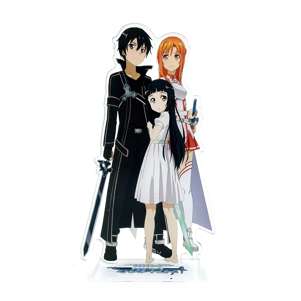 Sword Art Online SAO Kirito Asuna family yui acrylic stand figure model double-side plate holder topper anime