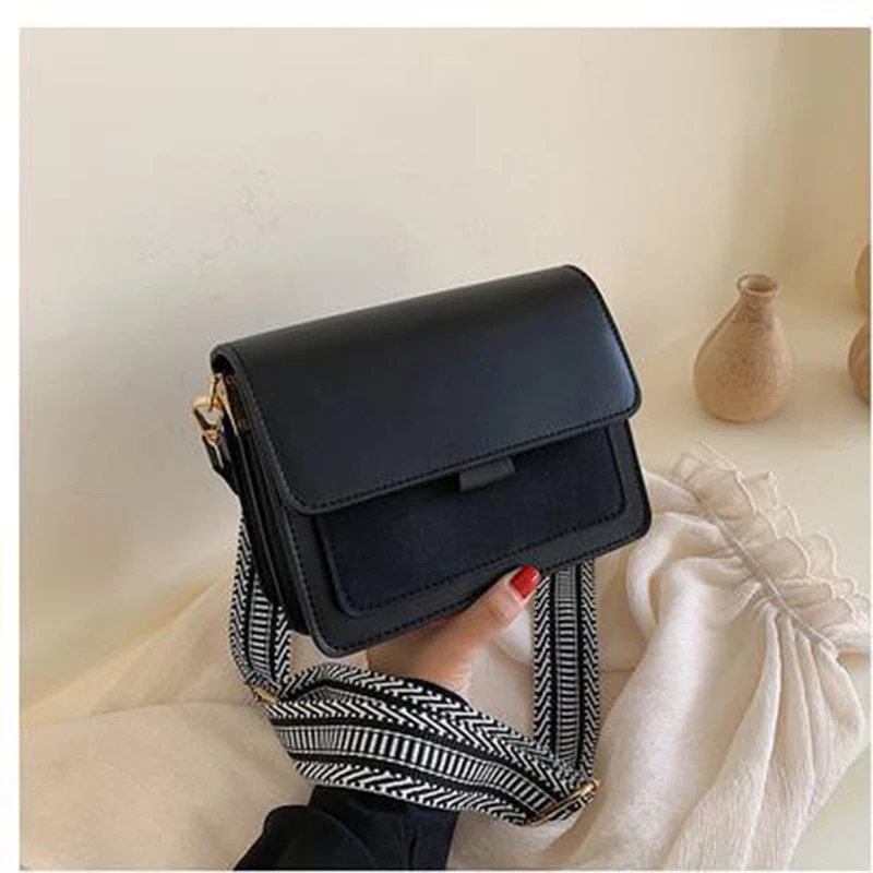 

Новинка 2021, женская сумка-мессенджер, женская сумка на широком ремне через плечо, модная маленькая квадратная сумка, повседневная женская с...