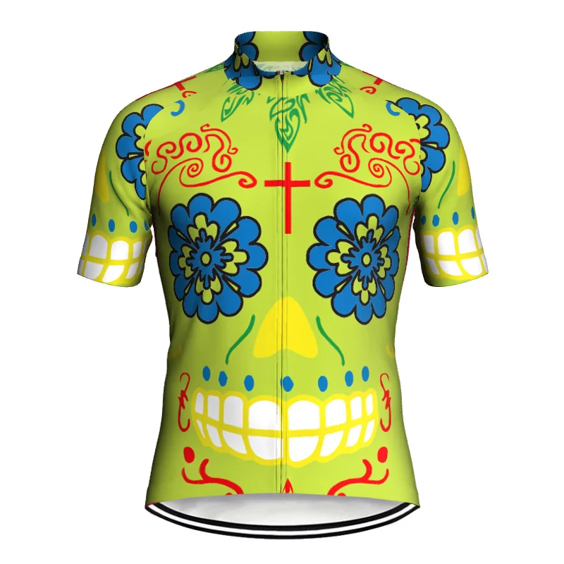 

Pro Team Short Cycling Jersey Set Mountain MTB bicycle Skull Ghost Design Shirt Offroad Breathable Downhill Crossmax Sport Top