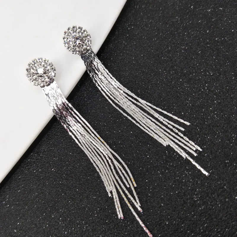 2021 Pendientes Mujer Moda Earings Hot Style Distance Love Fashion Temperament Female Crystal Tassel Earrings Bride | Украшения и