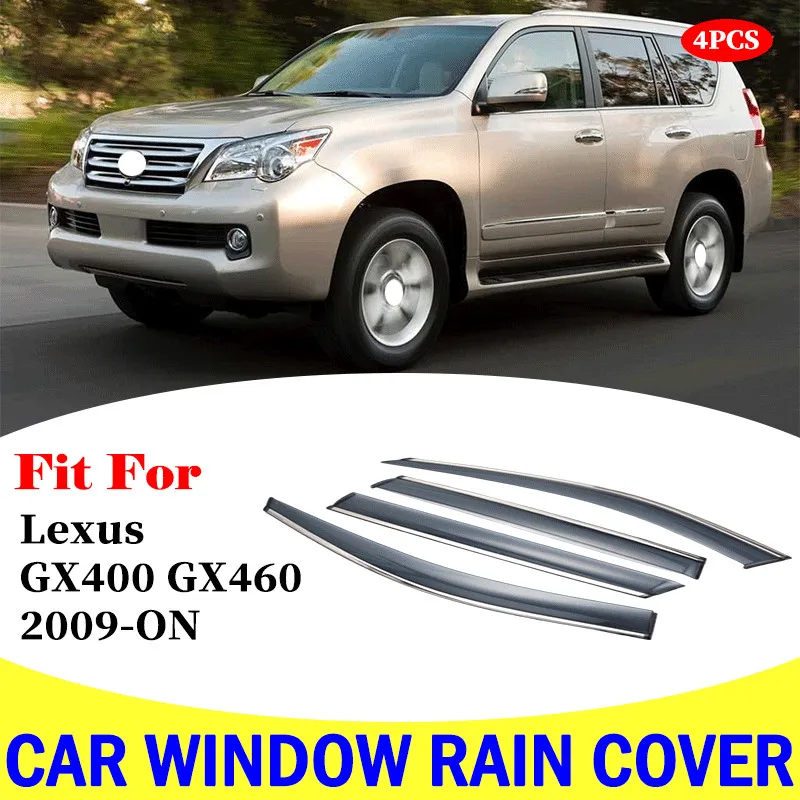 FOR Lexus GX400 GX460 window visor car rain shield deflectors awning trim cover exterior rain cover car accessories 2009-ON