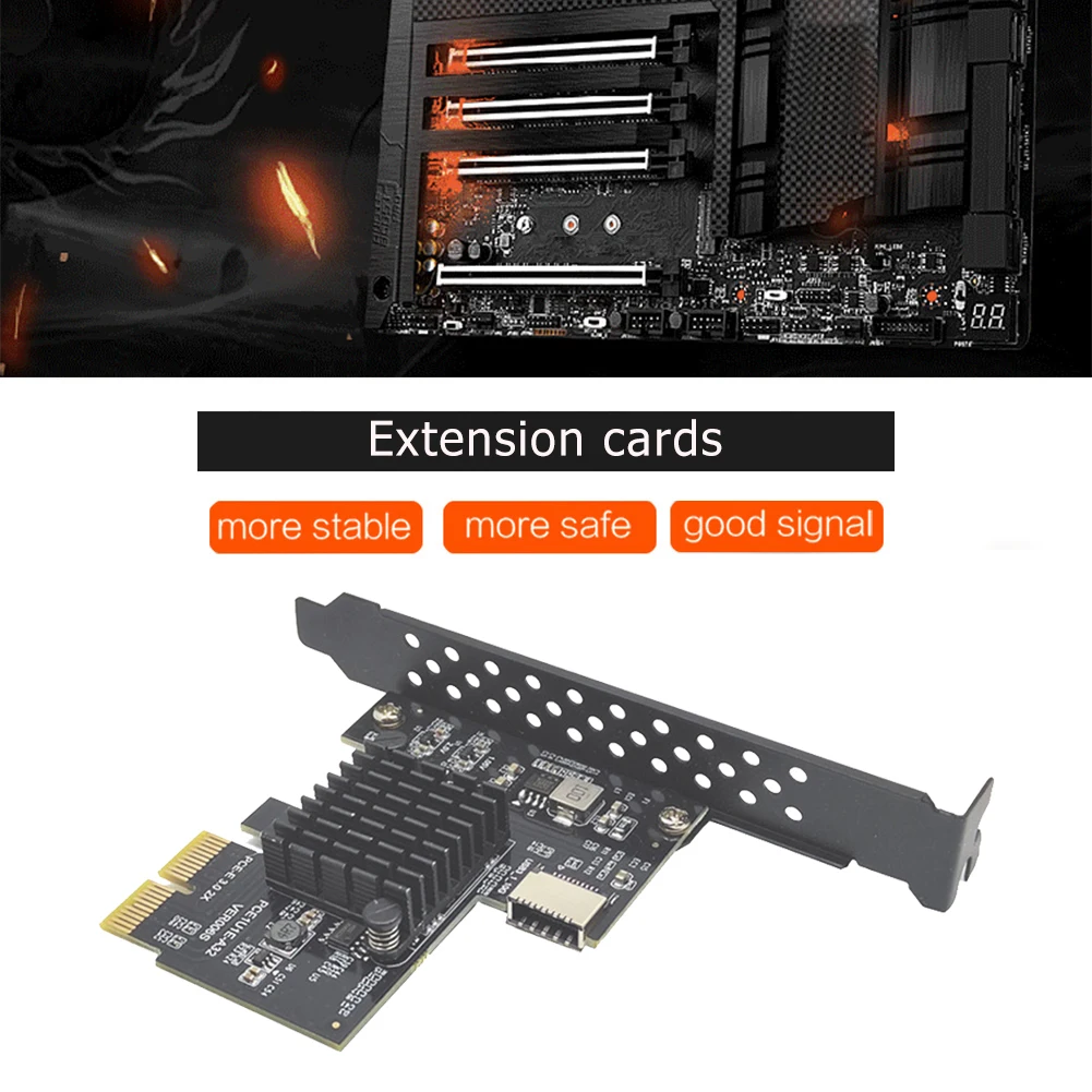 

Expansion Card ASM3142 Chip 10Gbps USB3.1 Type-E 20pin Riser Card USB2.0 PCI-E 3.0 X2 Extender Computer Multiplier Adapter