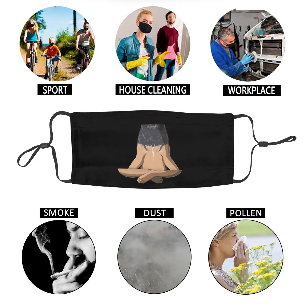 

Yoga Border Terrier Dog Non-Disposable Mouth Face Mask Anti Haze Dustproof Mask Protection Cover Respirator Mouth Muffle