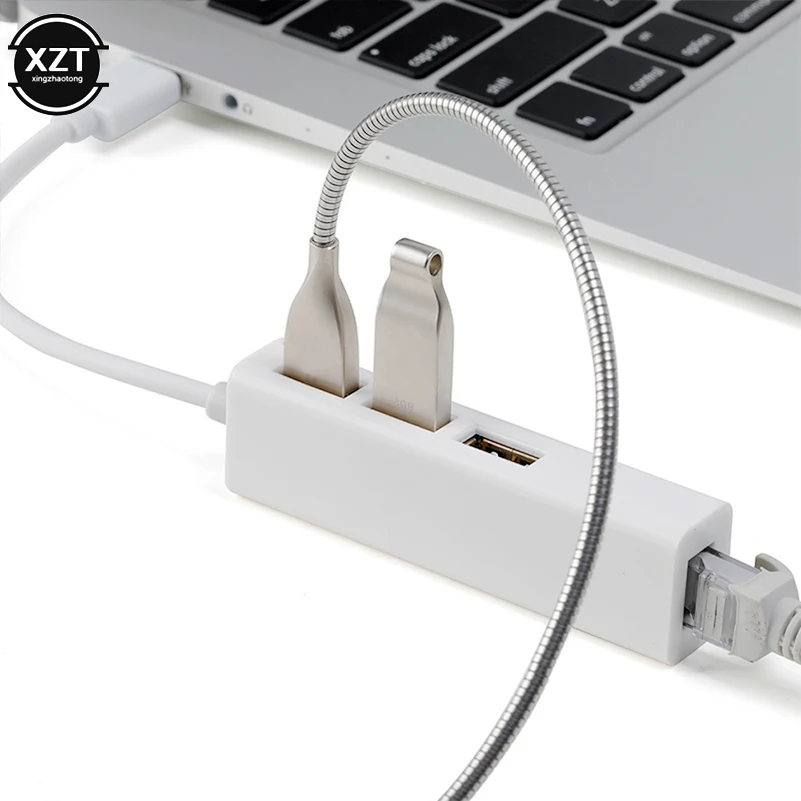 USB Ethernet к Сетевой карте RJ45 с 3 портами 2 0 концентратор для Mac iOS Xiaomi Mi Box ноутбук ПК