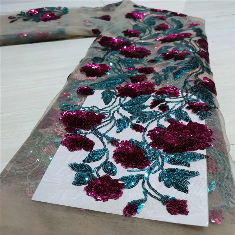 Новое поступление кружевные ткани с блестками в африканском стиле ярко синяя