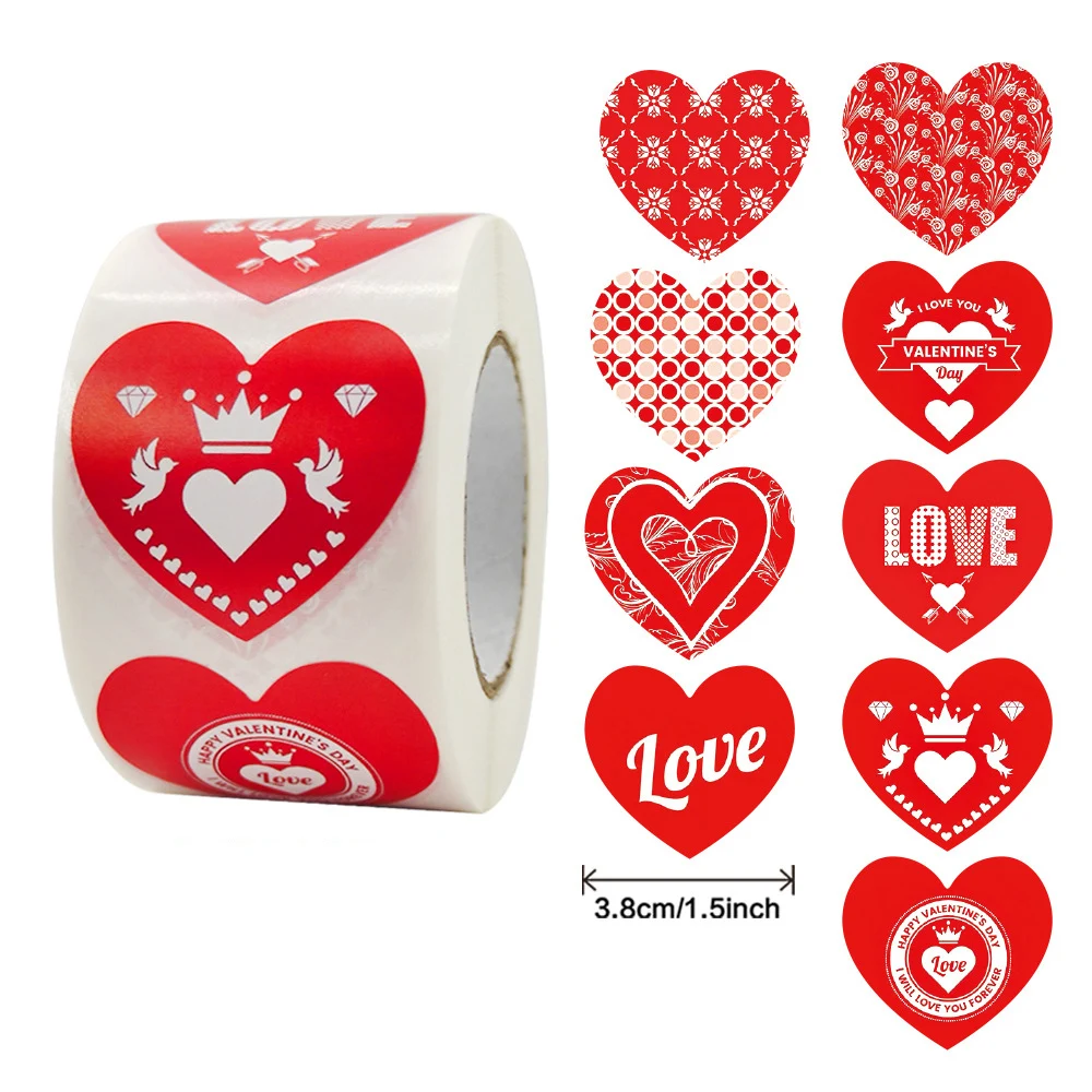 

Qiduo 3.8cm Valentine's Day romantic love stickers label envelope seal stickers shopping mall gifts gifts decorative stickers