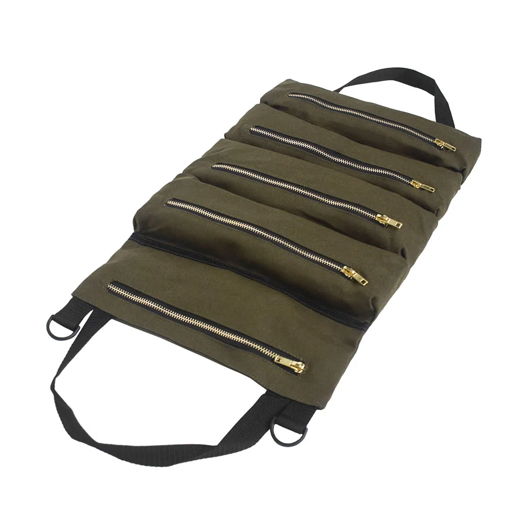 Army Green Гаечный ключ рулон инструмент вверх Сумка холщовый инструмент ведро-органайзер удобные маленькие инструменты переноска для животных сумка слинг Автомобиля Заднее Сиденье Органайзер - Название цвета: Army Green