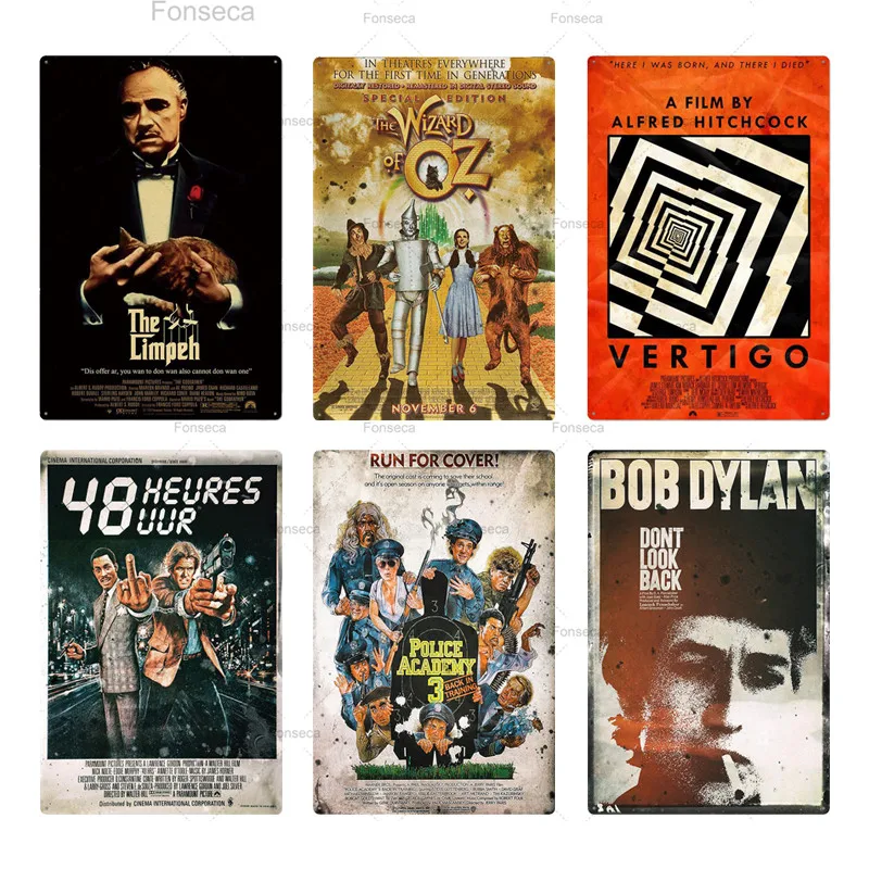 Металлический плакат в стиле старого фильма табличка металлическая жестяная