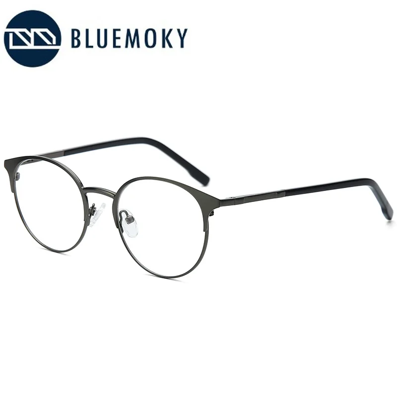 Женские круглые оптические очки BLUEMOKY из сплава для близорукости фотохромные в