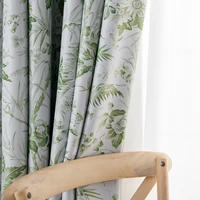 green floral curtains for living room bedroom pastoral country polyester cotton bay window treatment french fresh blackout new