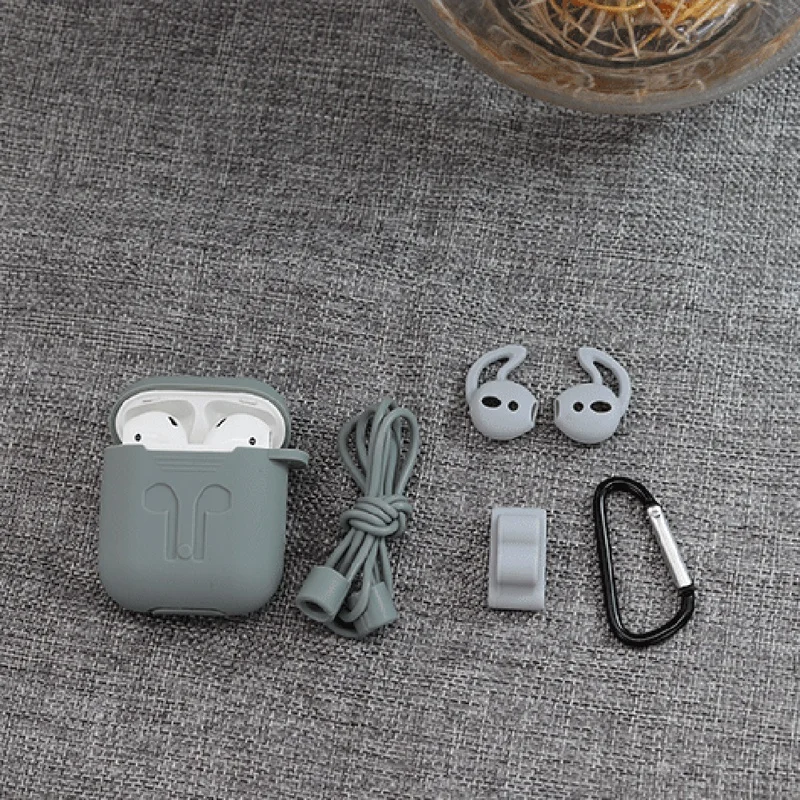 5-Piece Set Silicone Case Cover Apple Airpods Accessories For AirPods Wireless Earphones | Электроника