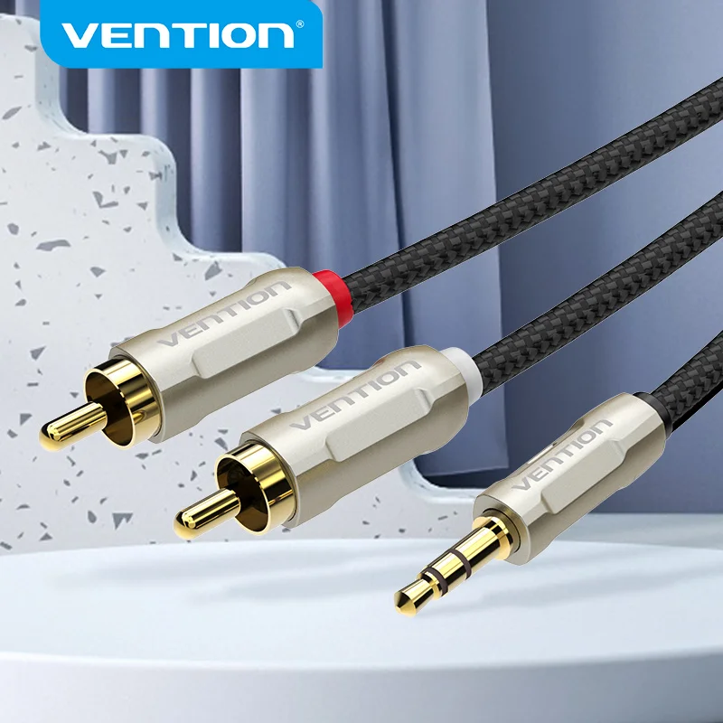 Vention 3 5-2RCA кабель Jack 5 мм штекер 2RCA мужской аудио Y плетеный для усилителя телефона