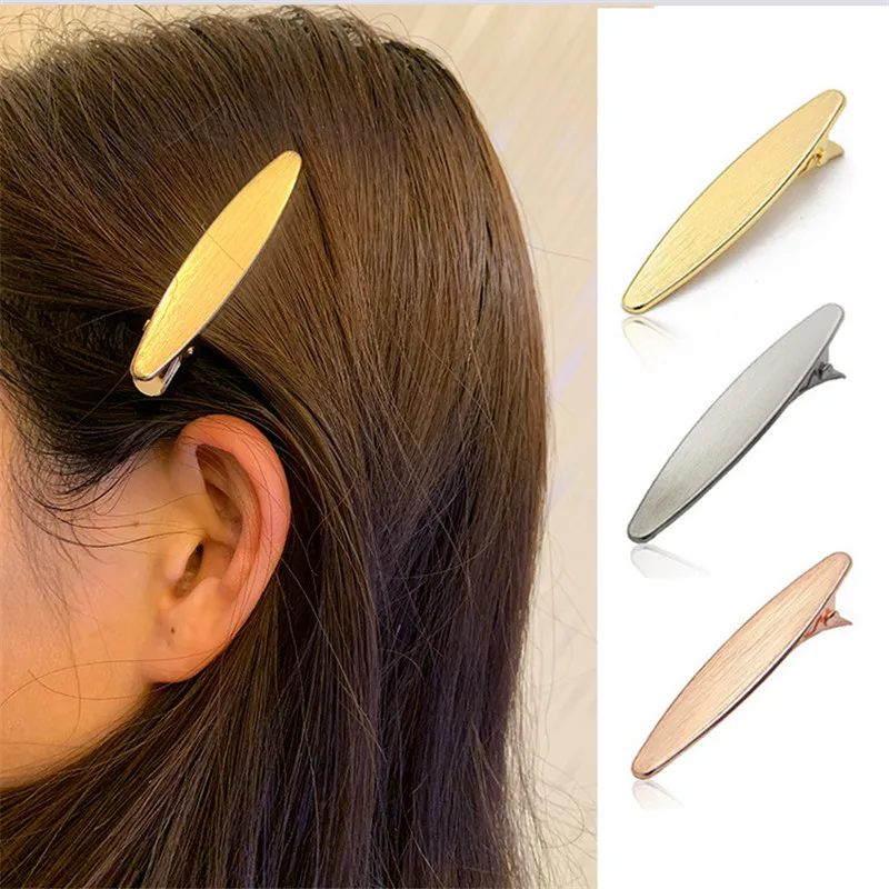 

6Cm Flat Hair Pins Oval Plain Metal Women'S Accessories Vendors Hair Clips For Children Drop Shipping