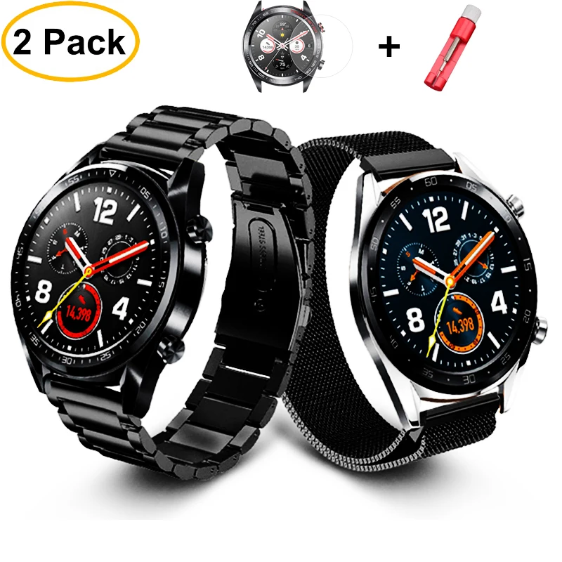 Huawei watch gt ремешок для samsung galaxy 46 мм S3 Frontier/классический 22/20 металлический браслет