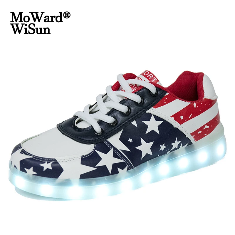 

Детские светящиеся кроссовки для мужчин и женщин, обувь со светодиодной подсветкой, зарядка через USB, для мальчиков и девочек, размеры 30-43