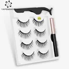 Набор Магнитных ресниц ручной работы, искусственная подводка для глаз и пинцет, водостойкий