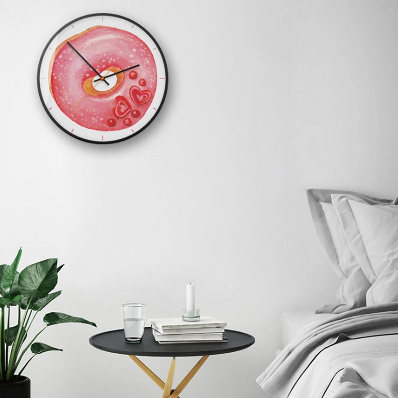 Донаты 3D Металлические Кварцевые Настенные Часы Для Домашнего Украшения Бесшумный Механизм Современный Дизайн Мут Duvar Saati On.