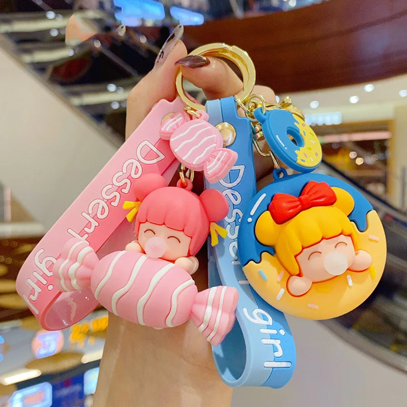 Милый пузырьковый десерт для девочки конфеты брелок с мультяшным пончиком куклы