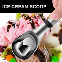 stainless steel ice cream spoon ice ball maker hockey machine frozen yogurt fruit watermelon digging polished cake spoon