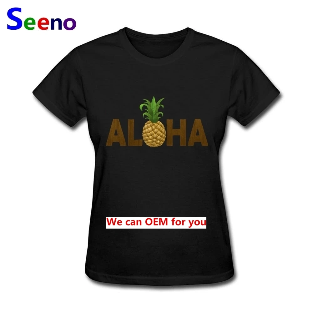 Простая стильная женская футболка Алоха ананас винтажная Гавайская топы для