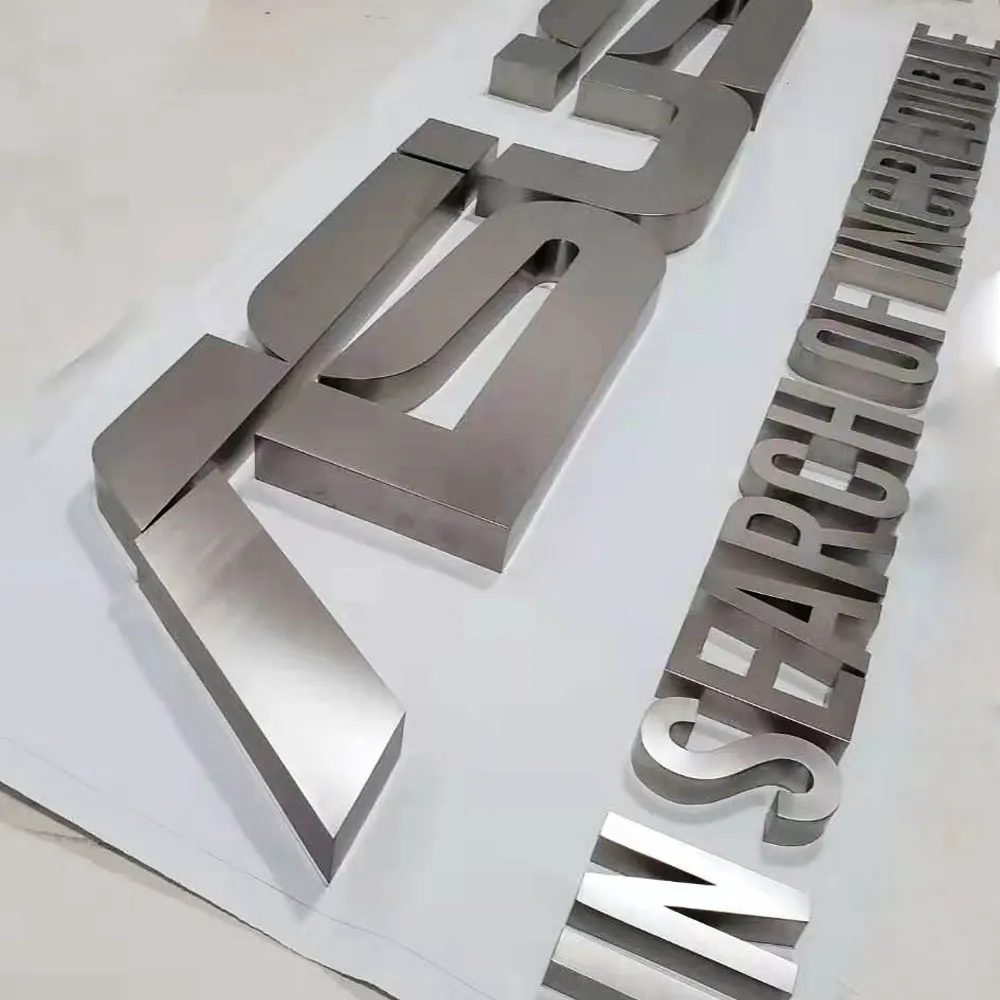 Customized size brushed stainless steel aluminum 3D sign letters