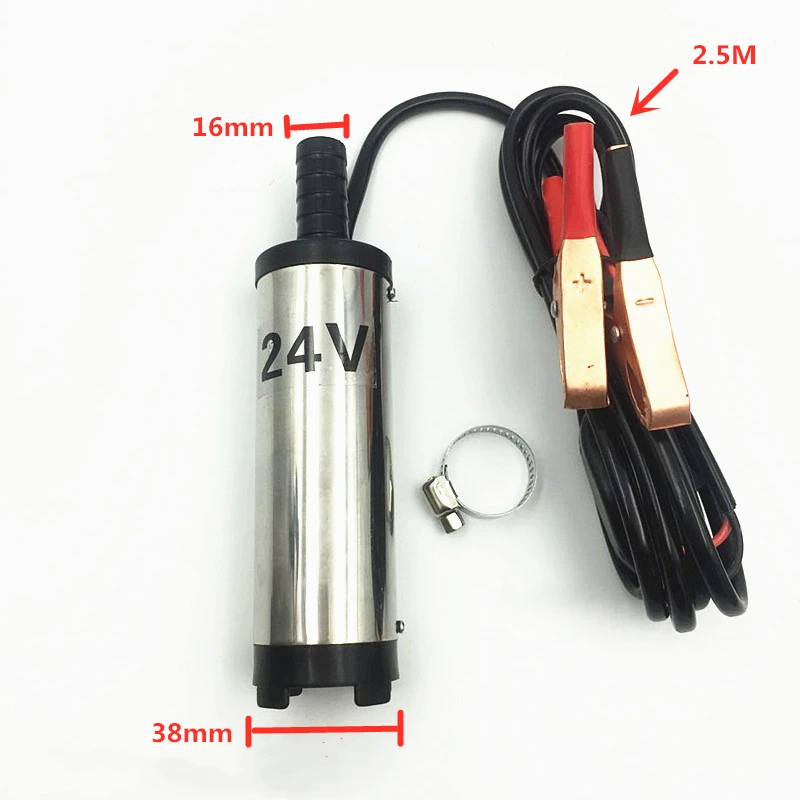 

Automotive electric submersible pump DC 12V 24V diameter 38 MM micro motor absorbent dewatering pump stainless steel with strain