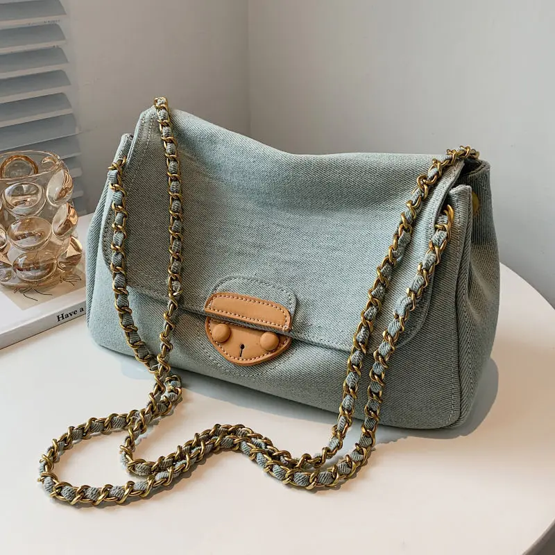 

Popular denim underarm bag female summer niche high-level sense of 2021 new trendy messenger bag