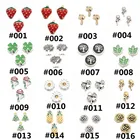 Новое поступление, 12 шт.лот, подвески с кристаллами в виде клевера, подвески в виде клубники для плавания, подвески с памятью, украшения сделай сам