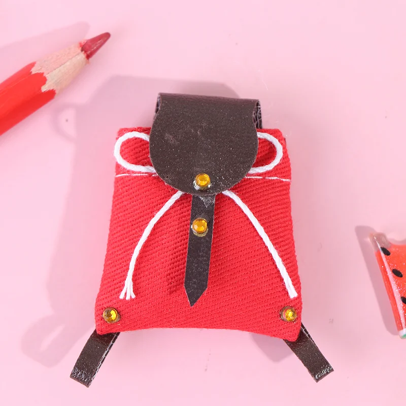 

1Pc 1:12 Dollhouse Miniature Knapsack Doll House Accessories Dollhouse Kids Toy Ladies Leather Bag Purse Accessories Toy House