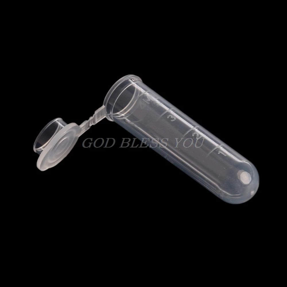 50Pcs 5ml Plastic Clear Test Centrifuge Tubes Snap Cap Vials Sample Lab Container New Laboratory Drop Shipping |