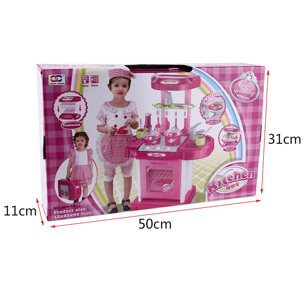 

Multifunctional Children Play Toy Girl Baby Toy Large Kitchen Cooking Simulation Table Model Utensils Toys
