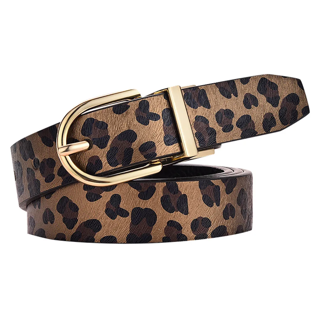 SAGACE Новый Широкий кожаный ремень с леопардовым принтом двухсторонний