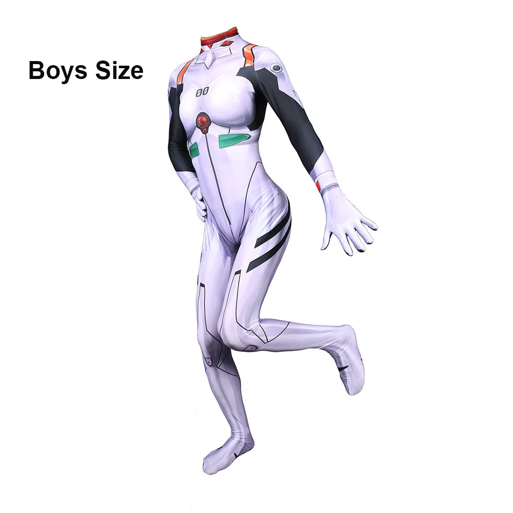 Boys Эва аниме Jumpsuits Комбинезоны Косплей Костюм неоновый Genesis Evangelion комбинезон унисекс лайкровый зентай длинный рукав полноразмерный костюм - Цвет: Boys
