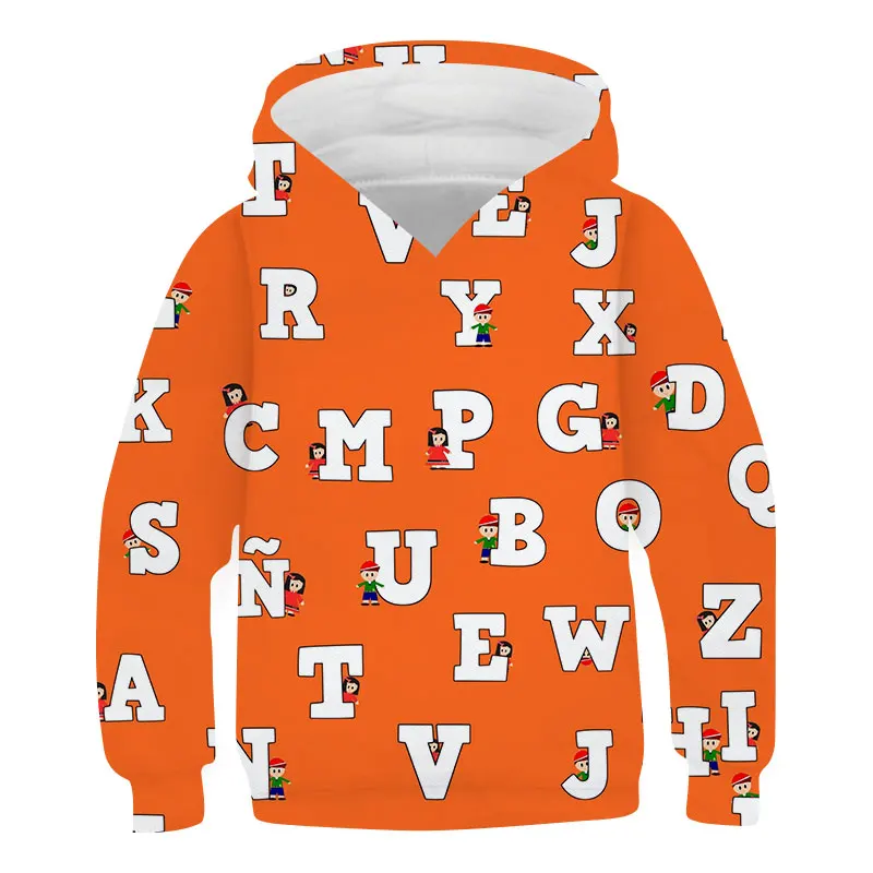 

3D Hoodies Kids Letter Printing Warm Sweatshirt Boys Girls Casual Pullover Long Sleeve Jacket Hooded Collar Children's Clothing