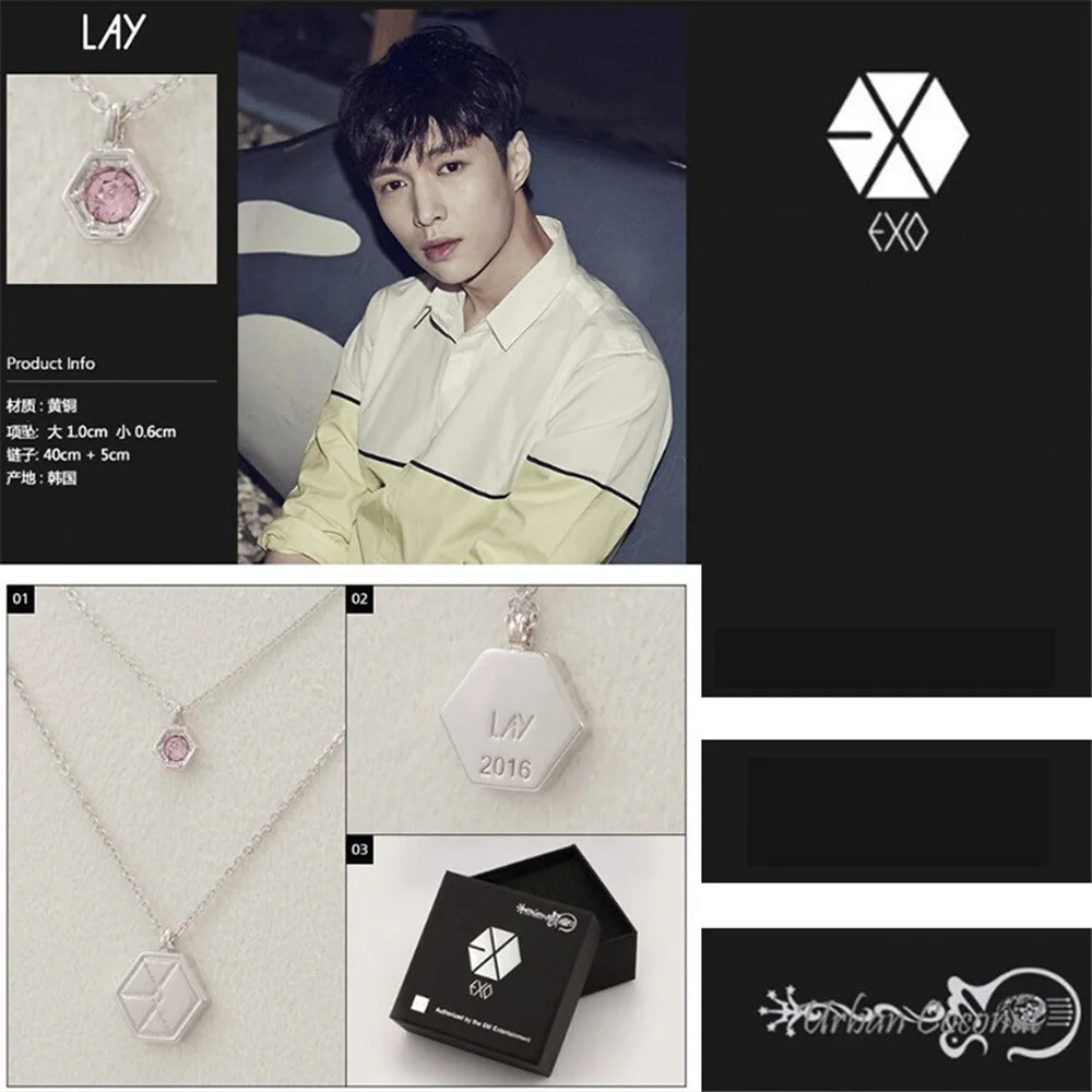 KPOP EXO-K EXO-M EXO Baekhyun Chanyeol Хрустальная подвеска цепочка ожерелье K-POP 2016 новые модные