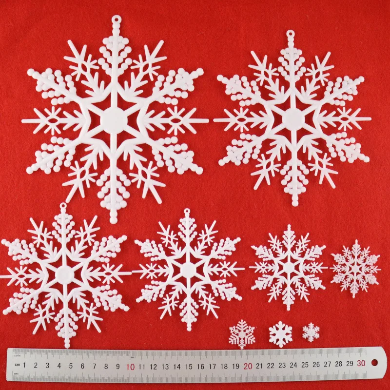 20 шт. в партии 12 лепестков пластиковые белые снежинки рождественские украшения