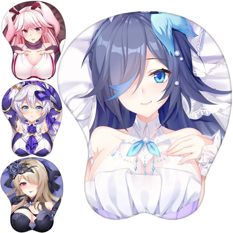 

Милый силиконовый коврик для мыши Honkai Impact 3 Fuka Rita rossweтеплое Kaslana Yae Sakura для косплея, коврик для мыши, 3D коврик для мыши
