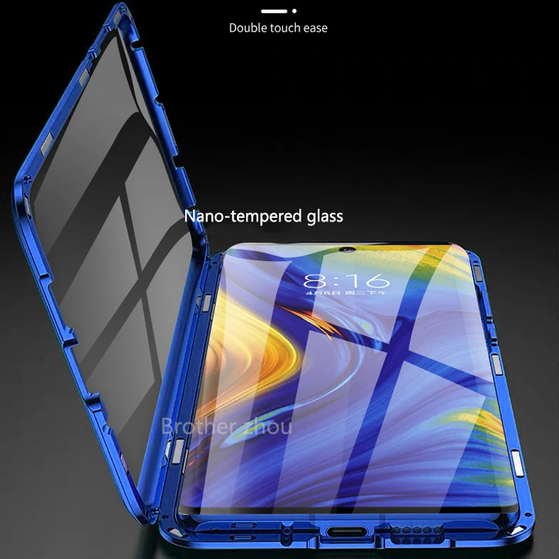 Магнитный металлический чехол для samsung Galaxy A7 A8 A9 2018 A10 A50 A60 A70 A20 A30 A40 M10 M20 M30 M40 A80