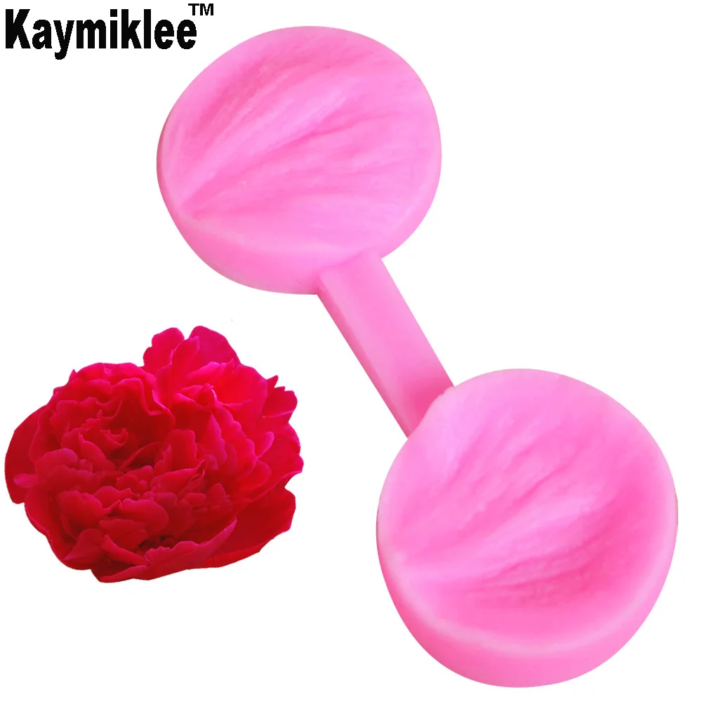 Kaymiklee M458 Цветок Пион Форма для вырубки лепесток силиконовая текстура Торт