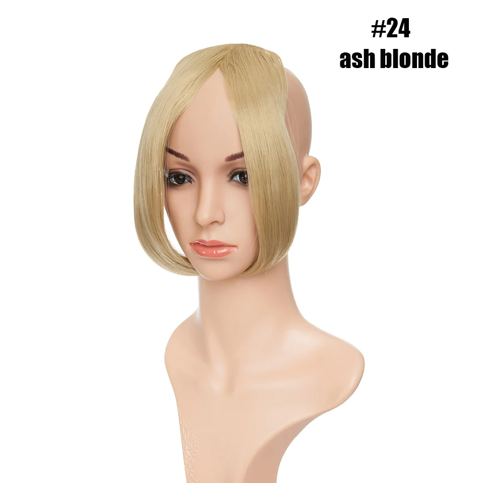 ash blonde S-noilite 9 дюймов Пряди для челки с креплением в средней части боковые пряди на заколках для наращивания Для женщин Bang искусственные волосы синтетический верх спереди наращивание натуральных волос - Цвет: ash blonde