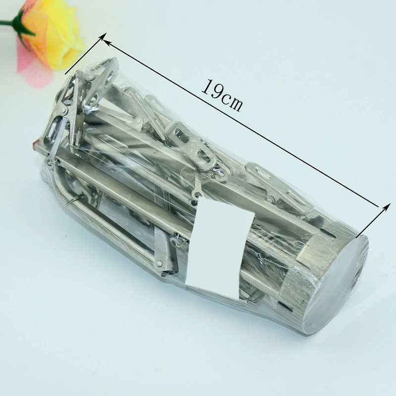 

Household stainless steel hosiery rack multi-purpose drying rack Stainless steel 16 clip windproof folding Clothes rack