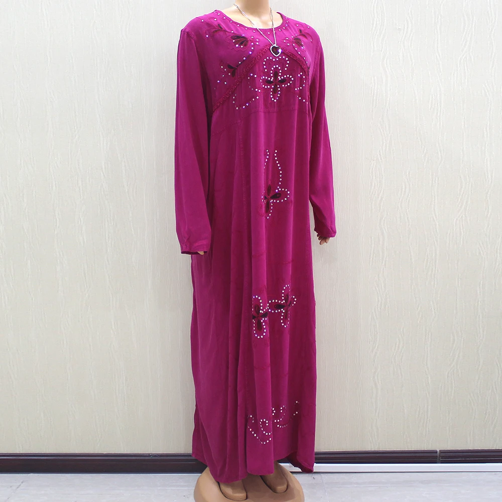 Африканские платья для женщин Дашики с круглым вырезом и длинным рукавом