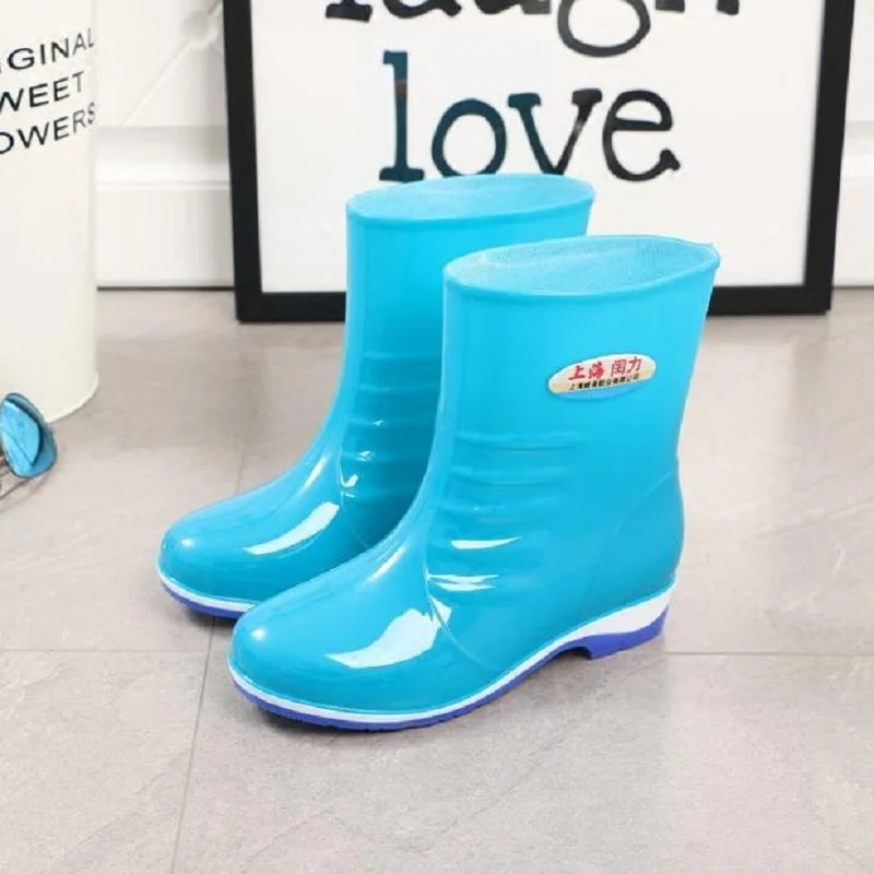 Женские нескользящие резиновые ботинки Ms. демисезонные с рукавами Короткие