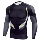 Мужская компрессионная рубашка AYJK7 с длинным рукавом для фитнеса, тренажерного зала, дышащая рубашка для бега, облегающая футболка для тренировок