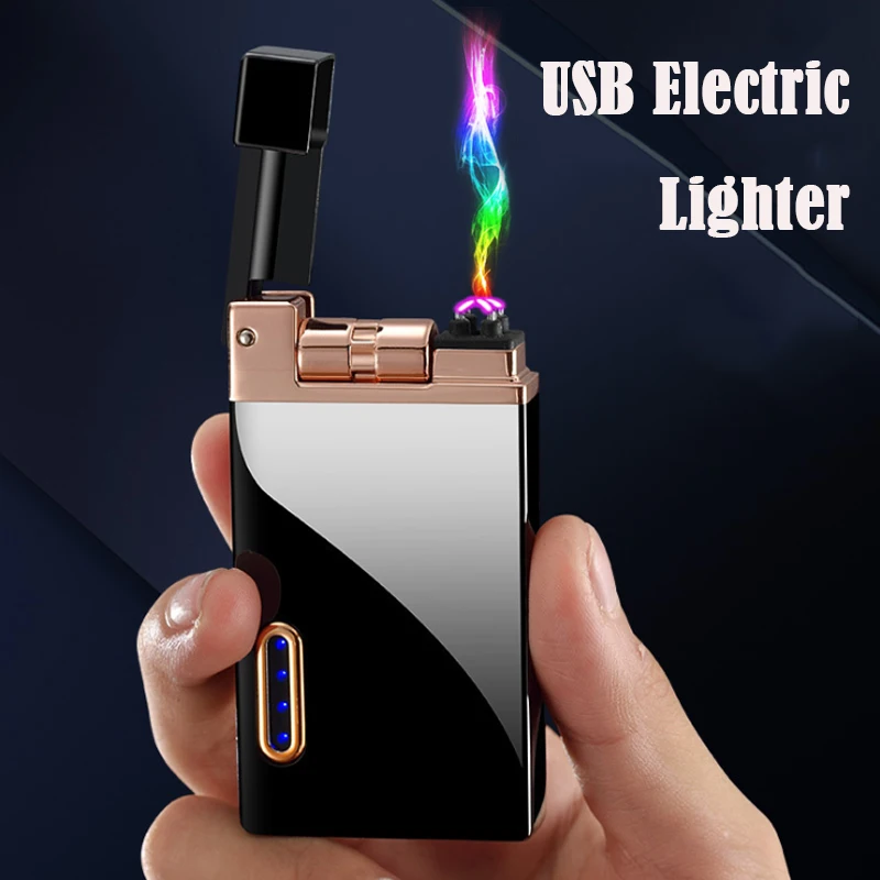 

Zinc Alloy Double Arc USB Charging Lighter Dropship Suppliers Shake Creative Electric Windproof Lighter Smoking Accessories